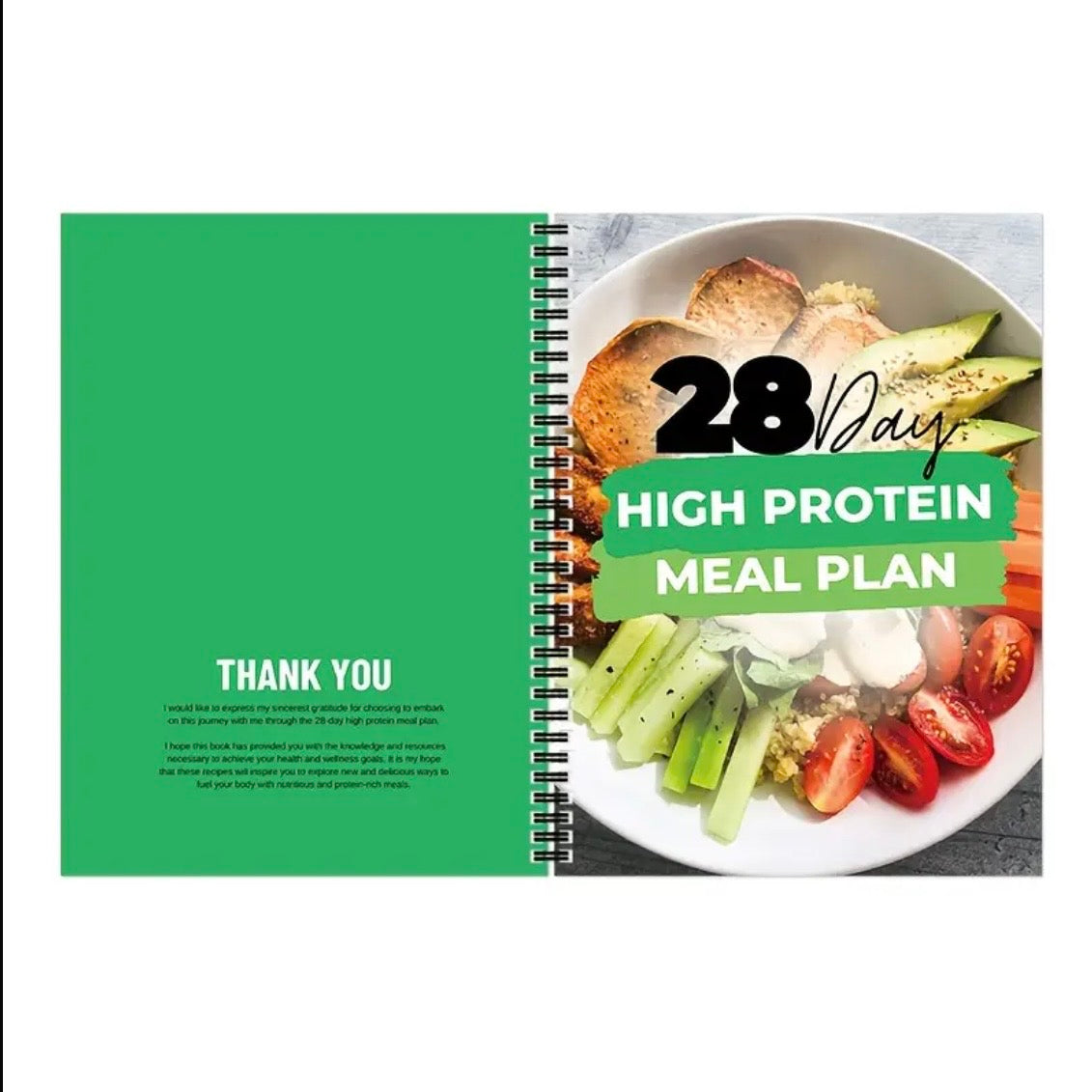 1pc 28-Day High-Protein Diet Planner & Journal - Daily Meal Plan Book with Weekly Tracking Sheets, Log, Macro Tracker for Building, Gym & Nutrition Goals - Compatible with Smartphones/Tablets (Short-Sized for Portability)