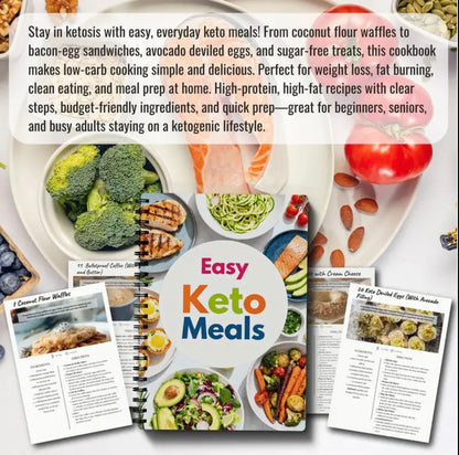 Keto Meal Planner - Easy Low-Carb Recipe Book with Weekly Tracking, High-Protein Meals & Clean Eating Guide for Weight Loss, Fat Burning