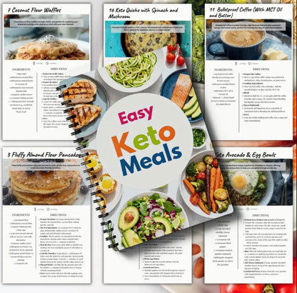 Keto Meal Planner - Easy Low-Carb Recipe Book with Weekly Tracking, High-Protein Meals & Clean Eating Guide for Weight Loss, Fat Burning