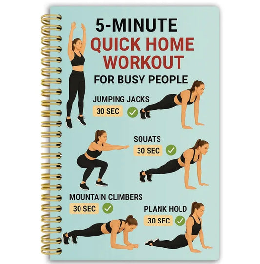 1pc Fitness Training Theme Cover Spiral Notebook | 13.97x21.08cm | Built-in Fitness Goal Check-in Bar | Ideal for Tracking Weight, Progress, Nutrition, Habits | Paper Material, Planner Page Ruling