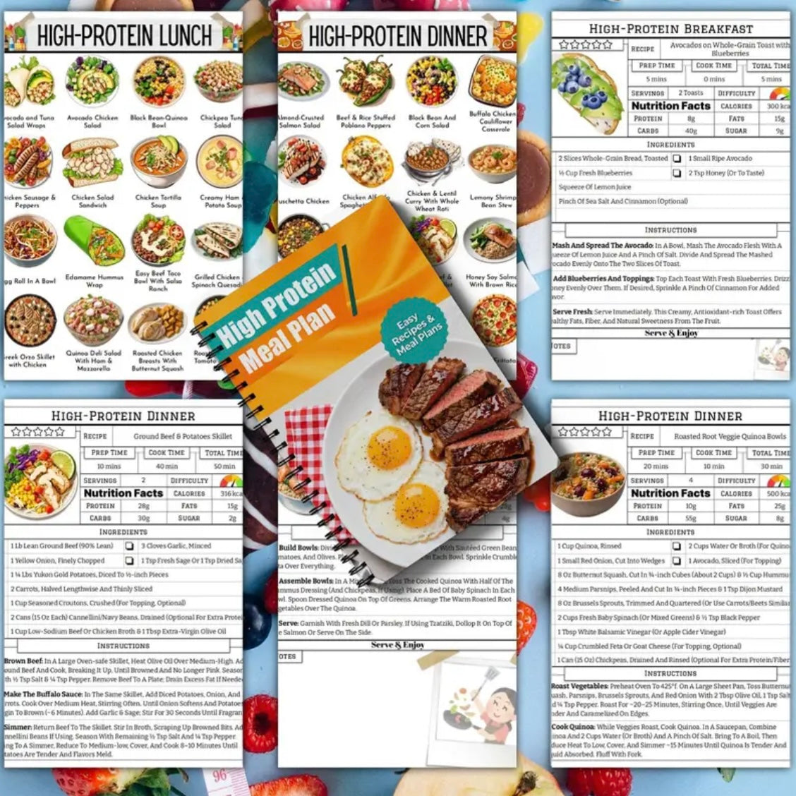 High-Protein Meal Plan Cookbook with Quick & Easy Protein-Rich Recipes for Weight Loss, Muscle Gain, Clean Eating & Meal Prep - Healthy Cooking Guide Suitable for Busy Adults, Beginners, Fitness & for families