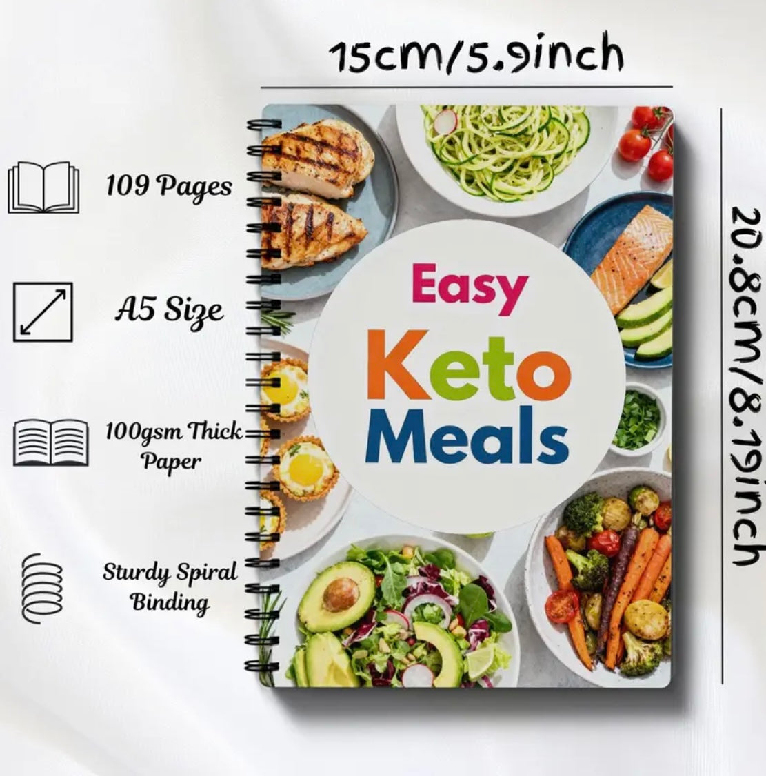 Keto Meal Planner - Easy Low-Carb Recipe Book with Weekly Tracking, High-Protein Meals & Clean Eating Guide for Weight Loss, Fat Burning