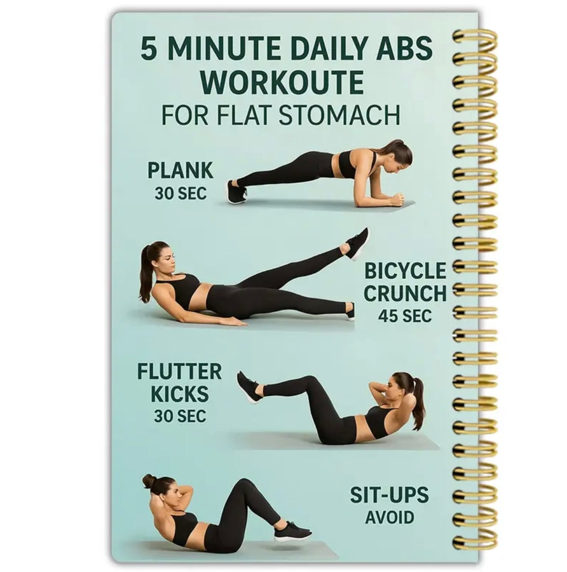 1pc Fitness Training Theme Cover Spiral Notebook | 13.97x21.08cm | Built-in Fitness Goal Check-in Bar | Ideal for Tracking Weight, Progress, Nutrition, Habits | Paper Material, Planner Page Ruling