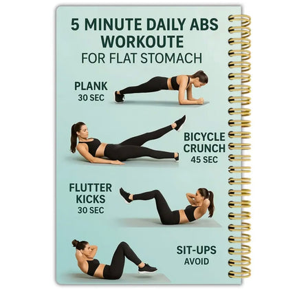 1pc Fitness Training Theme Cover Spiral Notebook | 13.97x21.08cm | Built-in Fitness Goal Check-in Bar | Ideal for Tracking Weight, Progress, Nutrition, Habits | Paper Material, Planner Page Ruling