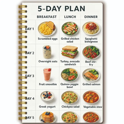 1pc Lightweight Food Healthy Diet Plan Theme Cover Spiral Plan Notebook | Size 13.97x21.08 cm | Suitable for Diet Tracking | Organize Food Inspiration | Portable Diet Notebook | Gift Giving