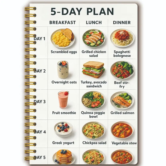 1pc Lightweight Food Healthy Diet Plan Theme Cover Spiral Plan Notebook | Size 13.97x21.08 cm | Suitable for Diet Tracking | Organize Food Inspiration | Portable Diet Notebook | Gift Giving
